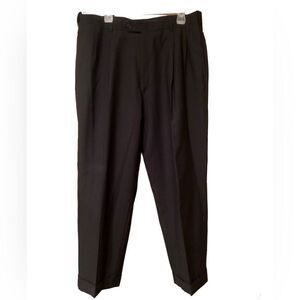 Worsted Wool Plaid Slacks Cuffed Bottom Dress Pants Size 36